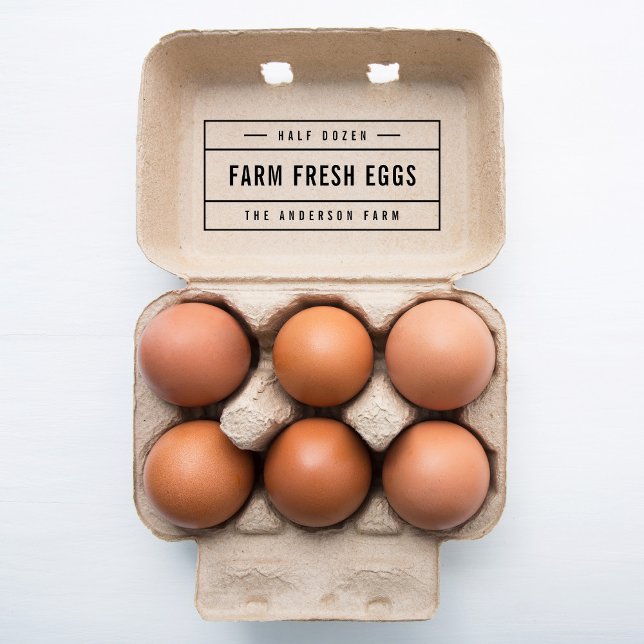 Bordered Bold Farm Fresh Eggs Permastempel (Von Creator hochgeladen)