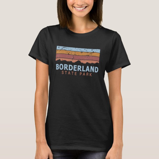 Borderland Staat Park Massachusetts Retro Cool T-Shirt (Vorderseite)
