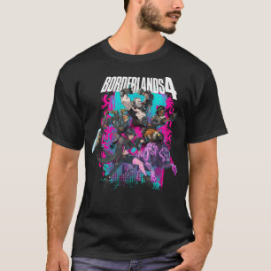 Borderlands 4 Farbige Helden Collage Graffiti T-Shirt