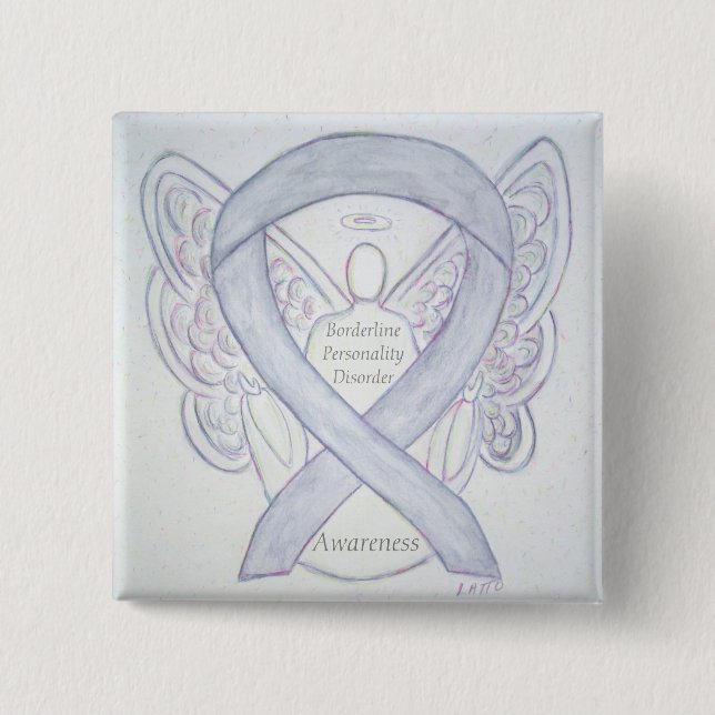 Borderline Personality Disease Guardian Angel Butt Button (Vorderseite)
