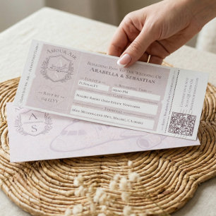 Bordkarte Flug Ticket Reise Ziel Hochzeit Einladung
