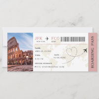 Bordkarte Überraschungsreise Flugticket