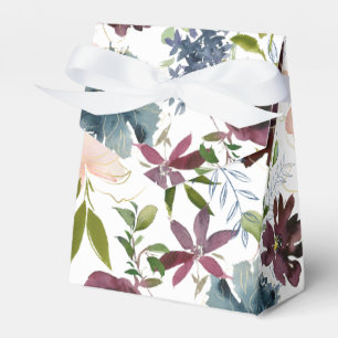 Bordo und Navy Blumenhochzeit Geschenkschachtel