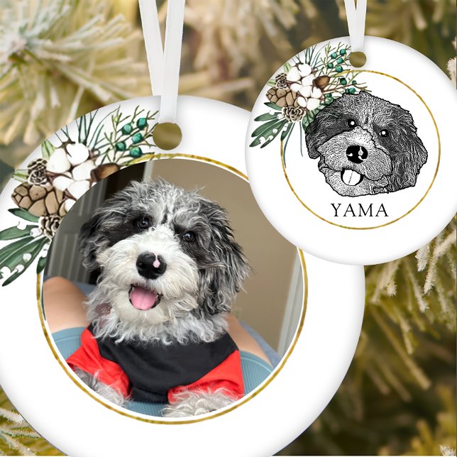 Bordoodle Dog Hand Zeichnend Personalisiert Keramik Ornament (Von Creator hochgeladen)