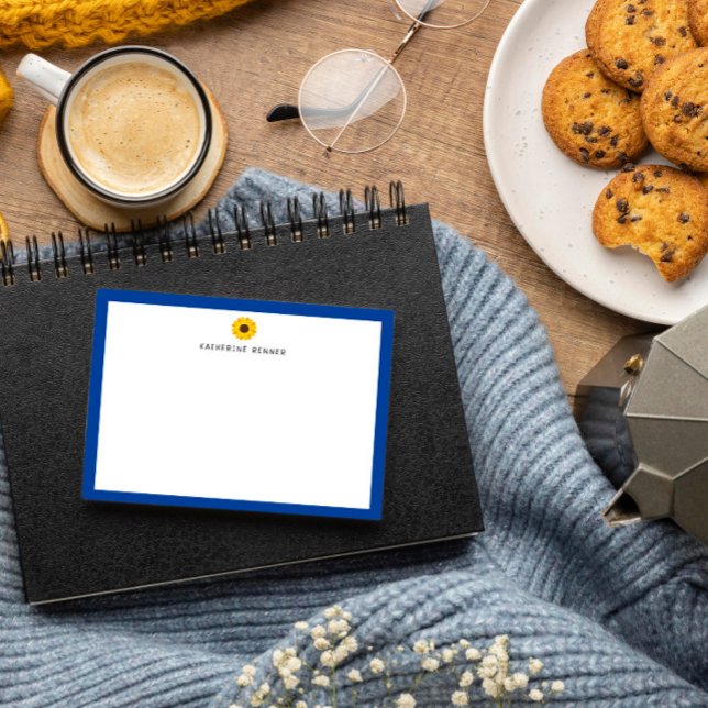 Bordure bleu tournesol Merci personnalisé (Créateur téléchargé)