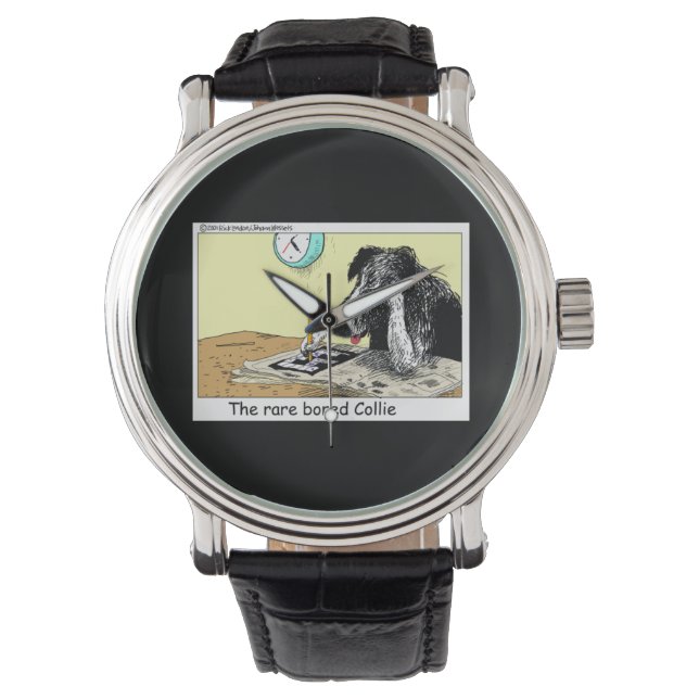 Bordure Bored Collie Funny Unisex Montre (devant)