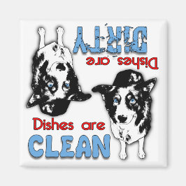 Bordure Collie Cartoon Lave-vaisselle Magnet