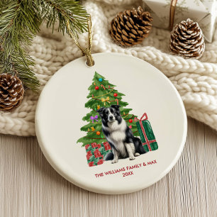 Bordure Collie Ornement de Noël