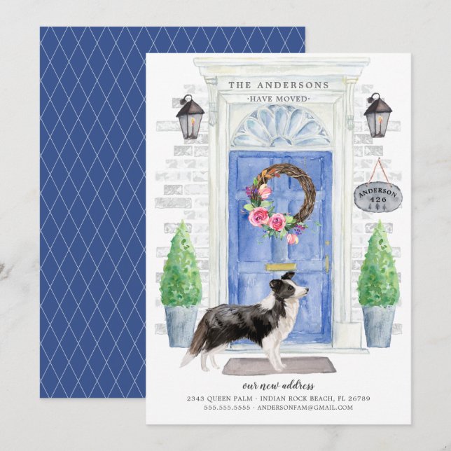 Bordure Collie Porte avant Faire-part de déplaceme (Devant / Derrière)