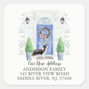 Bordure Collie Porte bleue Nouveau Étiquette d'adr