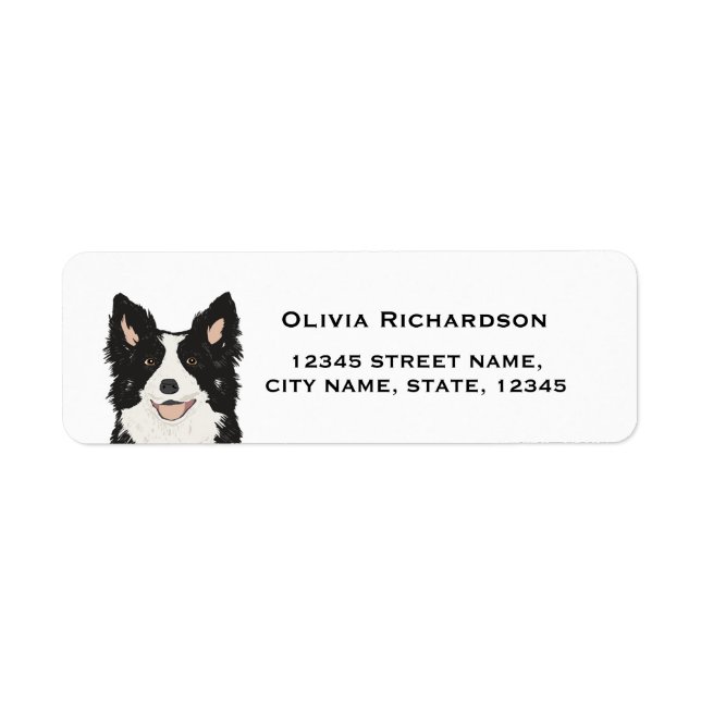 Bordure Collie Retourner les étiquettes d'adresse (Devant)