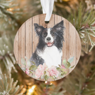 Bordure d'aquarelle Collie & Fleurs