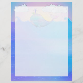 Bordure de baleine - Feuille de papier à lettres d