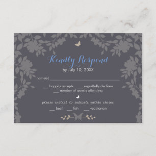 Bordure de fleurs romantiques   RSVP de mariage