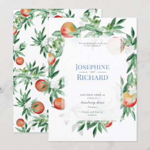 Bordure de fruits d'été, faire-part de mariage
