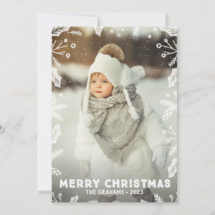 Bordure de Noël blanc Photo Cartes de Noël