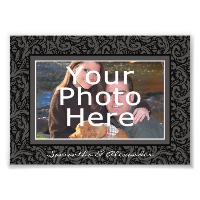 Bordure de photo élégante avec flèche noire et gri (Devant)