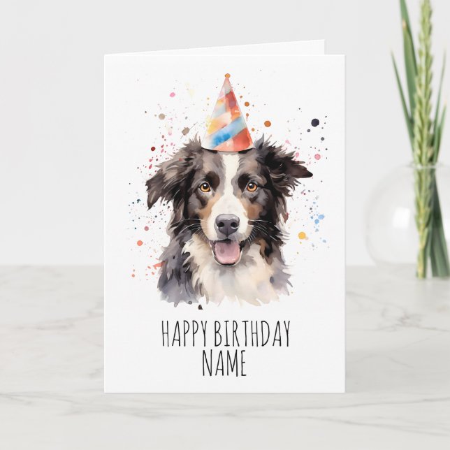 Bordure d'eau Collie Carte d'anniversaire (Devant)