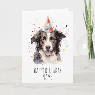 Bordure d'eau Collie Carte d'anniversaire