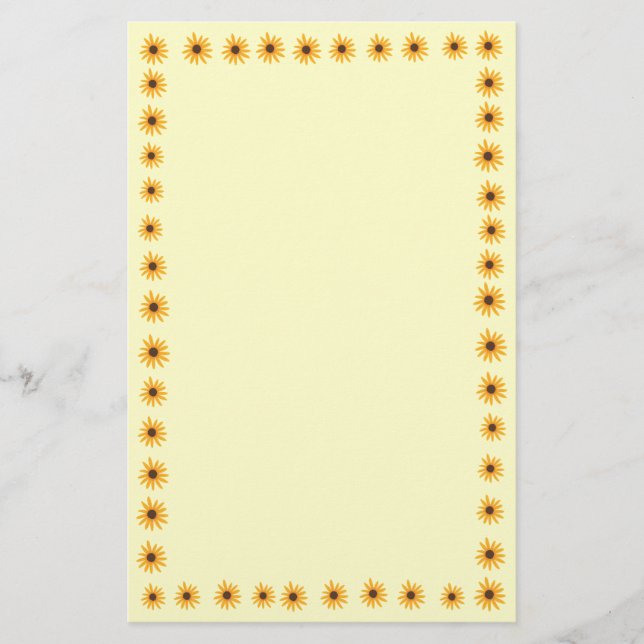 Bordure des tournesols jaunes sur la papeterie jau (Devant)