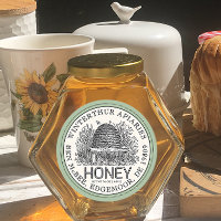 Bordure du Étiquette de pot de miel d'ivoire (Skep