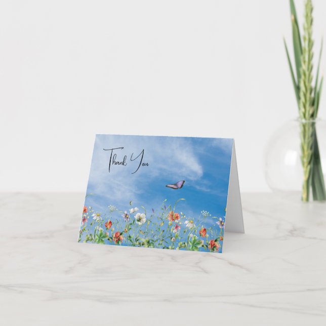 Bordure fleur sauvage et Merci papillon (Devant)
