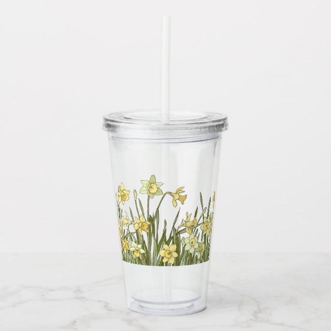 Bordure florale en verre plastique de jonquilles j (Devant)
