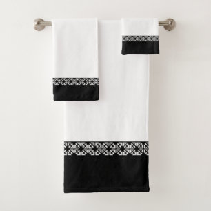 Bordure géométrique élégante en noir sur blanc 