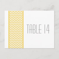 Bordure jaune Chevron Numéro de table Carte postal