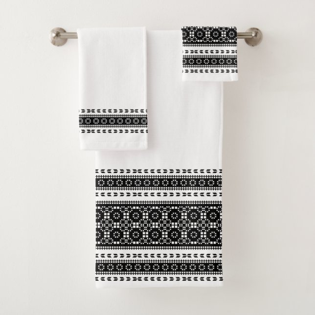 Bordure noire élégante Motif géométrique moderne  (En situation)
