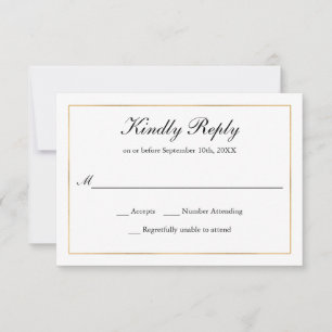 Bordure or classique simple Elegance RSVP