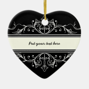 Bordure ornementale noir blanc personnage ornement