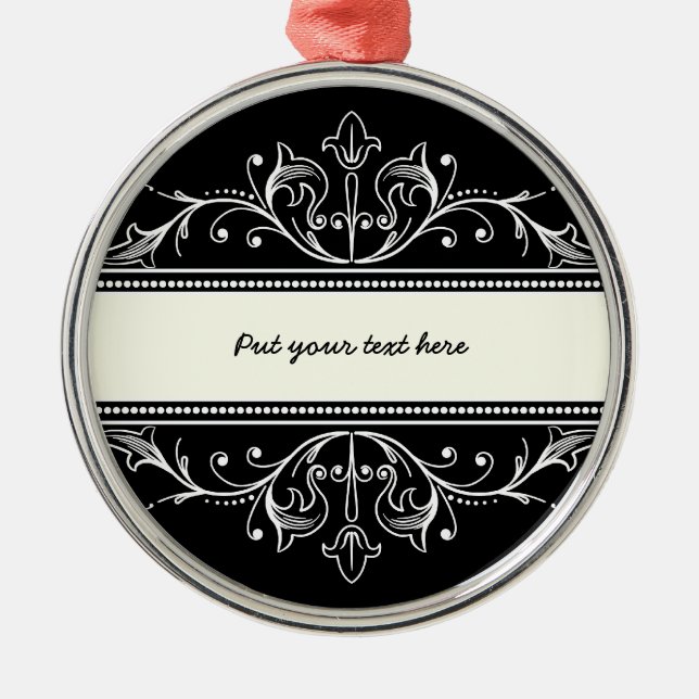 Bordure ornementale noir blanc personnage ornement (Devant)