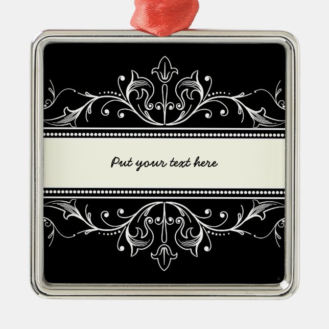 Bordure ornementale noir blanc personnage ornement (Devant)