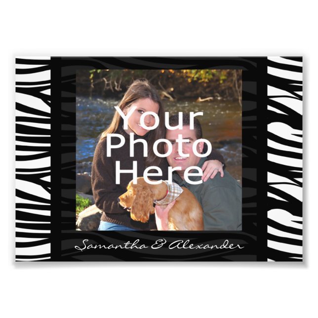 Bordure photo noire Zebra Stripes personnalisées (Devant)