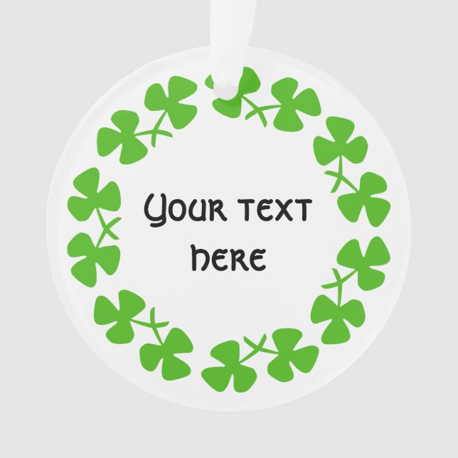 Bordure Shamrock verte Ajouter un texte (devant)