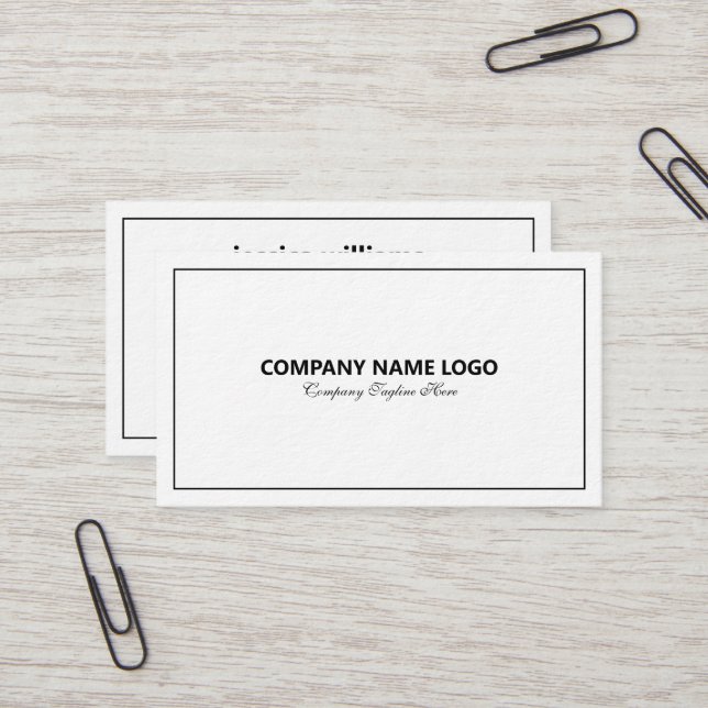 Bordure Tin Bl Simple Et Moderne Sur Carte de visi (Devant/Arrière en situation)