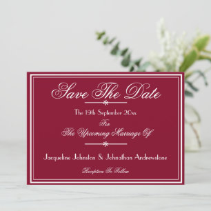 Bordures de script chic blanc bordeaux pour carte