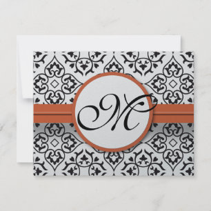 Bordures latérales Damas Orange Trim Wedding RSVP