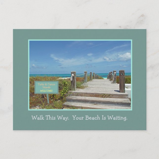 BORDWALK ZUM STRAND/IHR STRAND IST GEWARTET Postka Postkarte (Vorderseite)