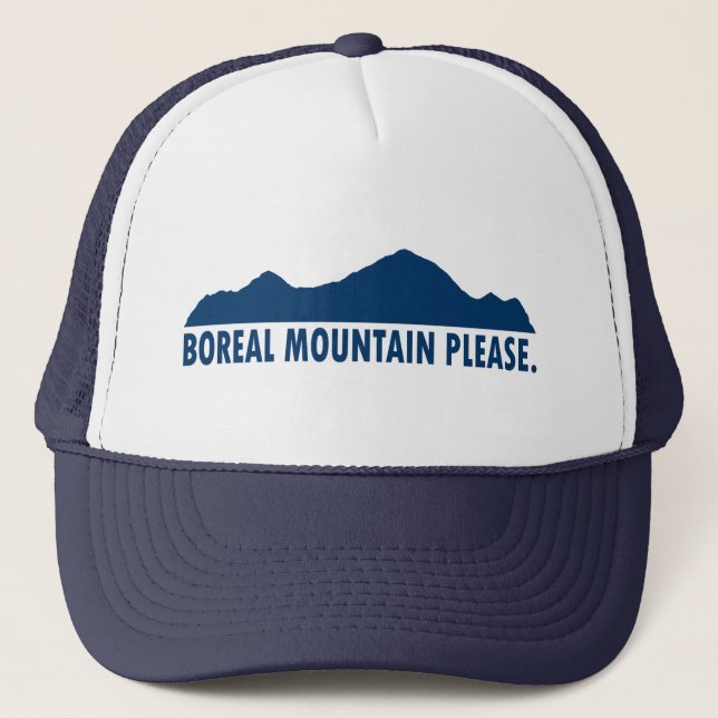 Boreal Mountain California Bitte Truckerkappe (Vorderseite)