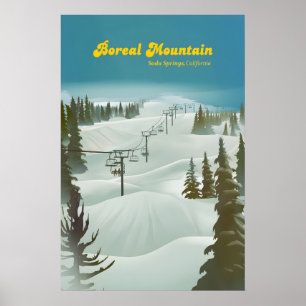 Boreal Mountain Ski Resort Reiseplakat Poster