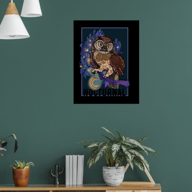 Boreal Night Tree Owl Noctural Poster (Wohnzimmer 1)