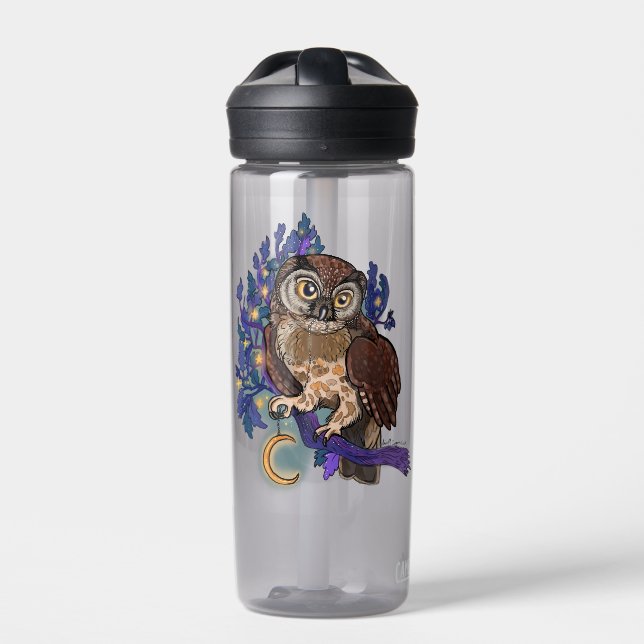 Boreal Night Tree Owl Water Flasche (Vorderseite)
