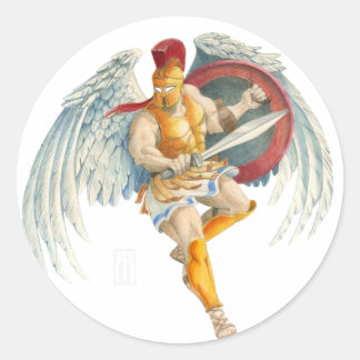 Boreas, griechischer Gott des Nordwindes und des W Runder Aufkleber