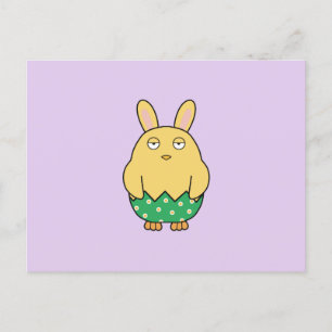 Bored Bunny Chick 02 Feiertagspostkarte