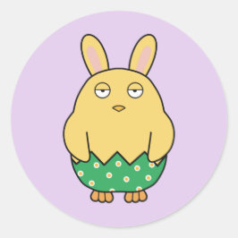 Bored Bunny Chick 02 Runder Aufkleber