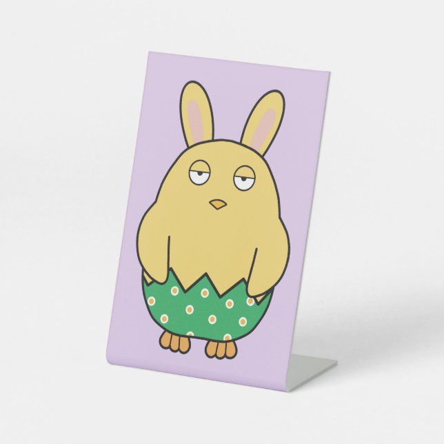 Bored Bunny Chick 02 Sockelschild (Vorderseite)