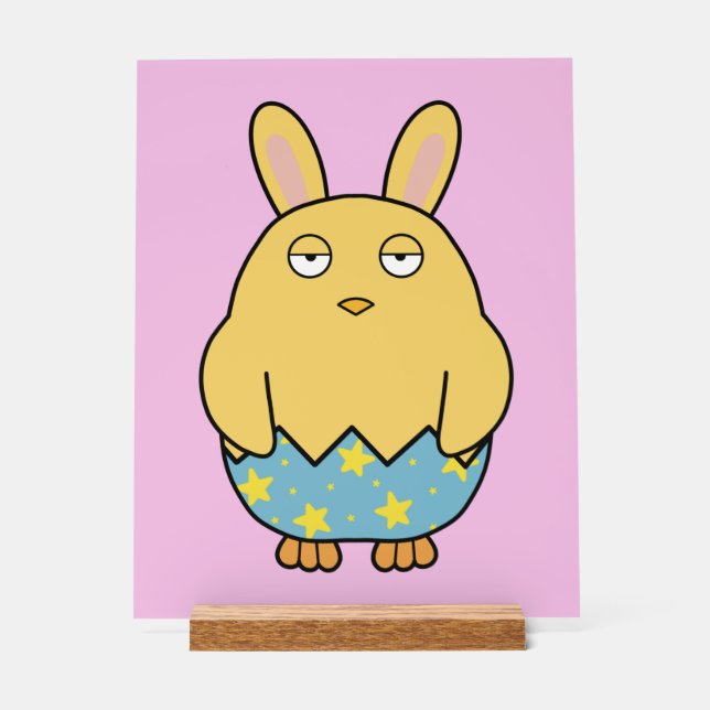 Bored Bunny Chick 04 Acrylschild (Vorderseite)