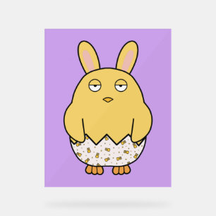 Bored Bunny Chick Acrylschild